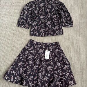 Holiday Dark Brown Skirt Set